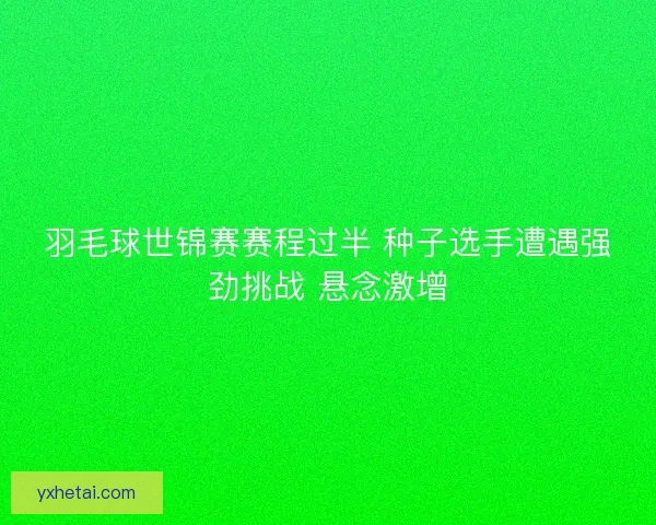 羽毛球世锦赛赛程过半 种子选手遭遇强劲挑战 悬念激增